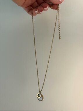 kate spade Gold Double Circle Pendant Necklace